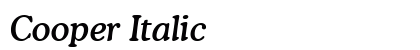 Cooper Italic font free download