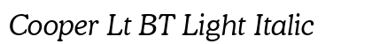 Cooper Lt BT Light Italic Preview