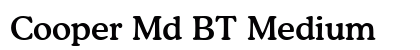 Cooper Md BT Medium font free download