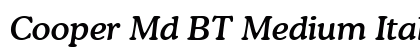 Cooper Md BT Medium Italic Preview