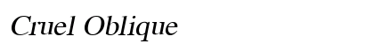 Cruel Oblique font free download