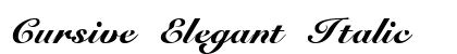 Cursive Elegant Italic Font Preview