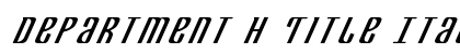 Department H Title Italic Preview