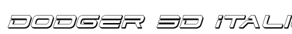 Dodger 3D Italic Italic Font Preview