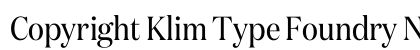 Copyright Klim Type Foundry Not Licensed for Desktop Use Preview