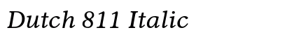 Dutch 811 Italic Preview