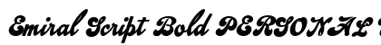 Emiral Script Bold PERSONAL USE Regular Font Preview