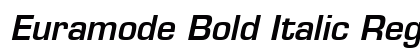 Euramode Bold Italic Regular Font Preview