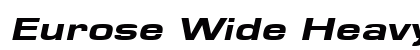 Eurose Wide Heavy Italic Preview