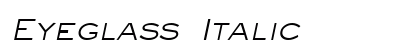 Eyeglass Italic font free download