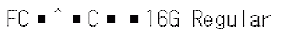 FC￿^￿C￿￿16G Regular Font Preview