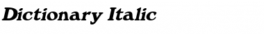 Dictionary Italic Font