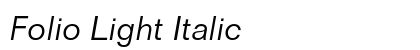 Folio Light Italic Preview