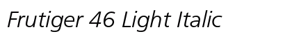 Frutiger 46 Light Italic Preview