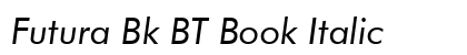 Futura Bk BT Book Italic font free download