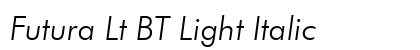 Futura Lt BT Light Italic font free download