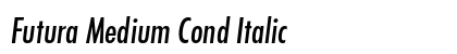 Futura Medium Cond Italic Font Preview