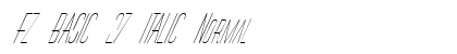 FZ BASIC 27 ITALIC Normal Font Preview