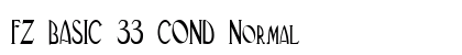 FZ BASIC 33 COND Normal Font Preview