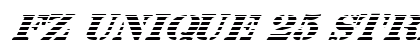 FZ UNIQUE 25 STRIPED ITALIC Normal Font Preview