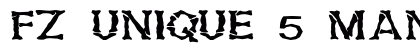FZ UNIQUE 5 MANGLED EX Normal Font Preview