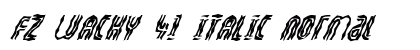 FZ WACKY 41 ITALIC Normal Font Preview