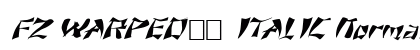 FZ WARPED 11 ITALIC Normal Font Preview