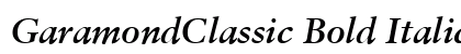 GaramondClassic Bold Italic font free download