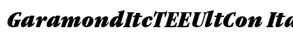 GaramondItcTEEUltCon Italic Font Preview