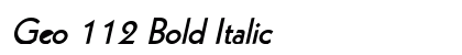 Geo 112 Bold Italic font free download