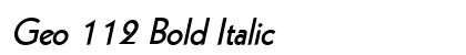 Geo 112 Bold Italic Preview