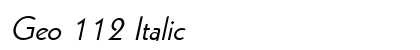 Geo 112 Italic font free download