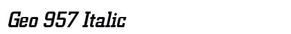 Geo 957 Italic font free download