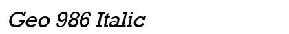 Geo 986 Italic font free download