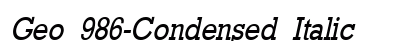 Geo 986-Condensed Italic font free download