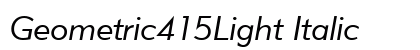 Geometric415Light Italic font free download