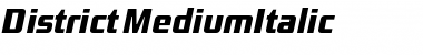 District-MediumItalic Regular Font