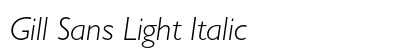 Gill Sans Light Italic font free download