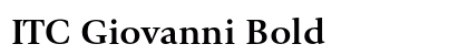 ITC Giovanni Bold font free download