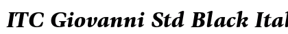 ITC Giovanni Std Black Italic font free download