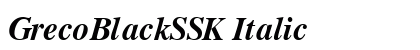 GrecoBlackSSK Italic Font Preview