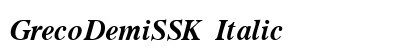 GrecoDemiSSK Italic Font Preview