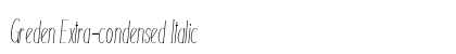 Greden Extra-condensed Italic font free download