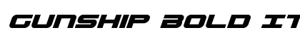 Gunship Bold Italic Bold Italic Font Preview