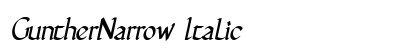 GuntherNarrow Italic Font GuntherNarrow Italic Font Preview