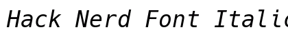 Hack Nerd Font Italic preview