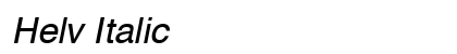 Helv Italic font free download
