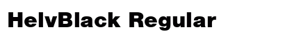 HelvBlack Regular Preview