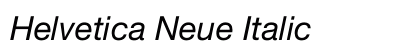 Helvetica Neue Italic Preview