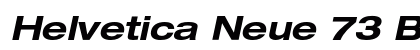 Helvetica Neue 73 Bold Extended Oblique Preview